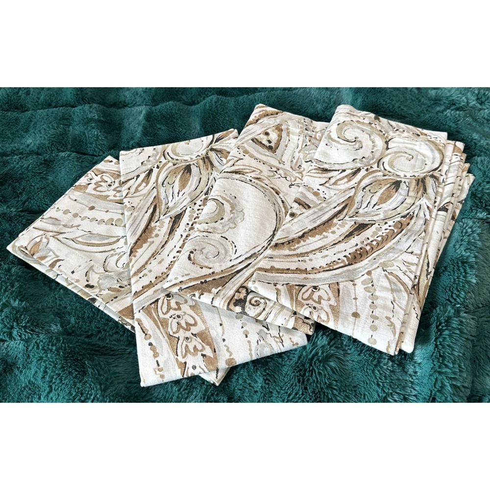 Pottery Barn Set Of Four Jolie 2014 Paisley Floral Napkins One Size Cotton‎ Y2K